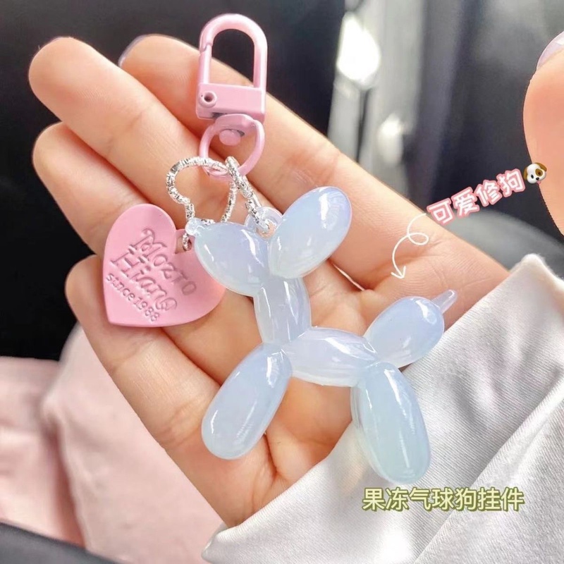 Little Red Book Style Jelly Balloon Dog Keychain Pendant Backpack Decoration Personalized Internet Celebrity Couple Creative Gift