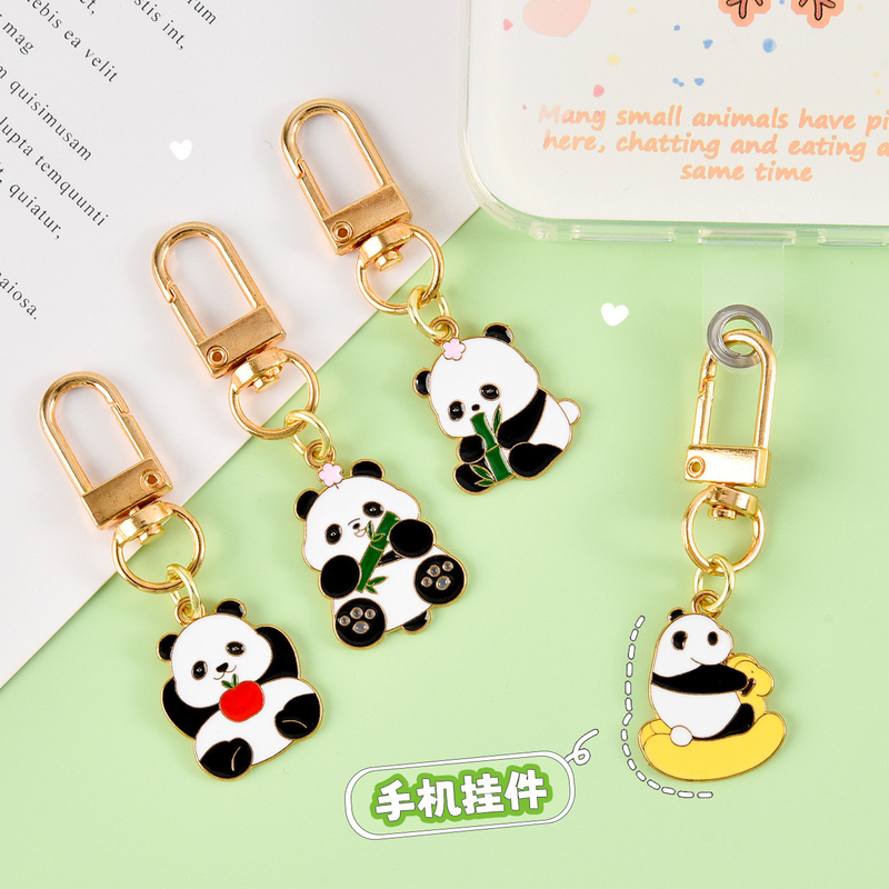 Panda Keychain Pendant Cartoon Cute Chinese Style National Treasure Panda Metal Backpack Pendant Accessory Cultural and Creative Gift Panda Keychain Pendant Cartoon Cute Chinese Style National Treasure Panda Metal Backpack Pendant Accessory Cultural and Creative Gift