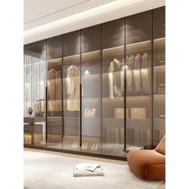 Wine cabinet door glass door 18 aluminum frame minimalist glass door narrow side wardrobe door leaf tempered cabinet glass cabinet door customization