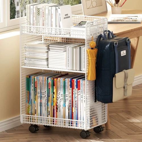 Небольшие книжные полки рядом с полкой настольной полки могут перейти к стойке на пол Студент Книг БУКБАРКИ