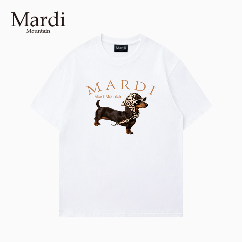 Officially Authorized Mardi Mountain Korea 2026 Loose Short-Sleeved Round-Neck Sausage Dog T-Shirt for Men and Women Couples