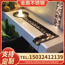 Stainless steel flowing water ornaments courtyard waterscape stone bowl circulation landscape custom water bowl spring outdoor garden fountain