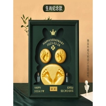 Xinjiang baby full moon commemoration hand and foot imprint mud fetal hair diy baby souvenir photo frame 100th anniversary