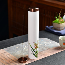 Manufacturers supply ceramic agarwood incense stick 100g incense bucket sandalwood incense tube hand-painted decal incense stick