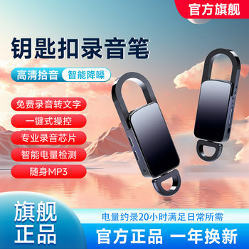 Keychain Voice Recorder, Professional High-Definition Noise Reduction Device, Portable for Students Attending Classes, Large Capacity, Converts Voice to Text