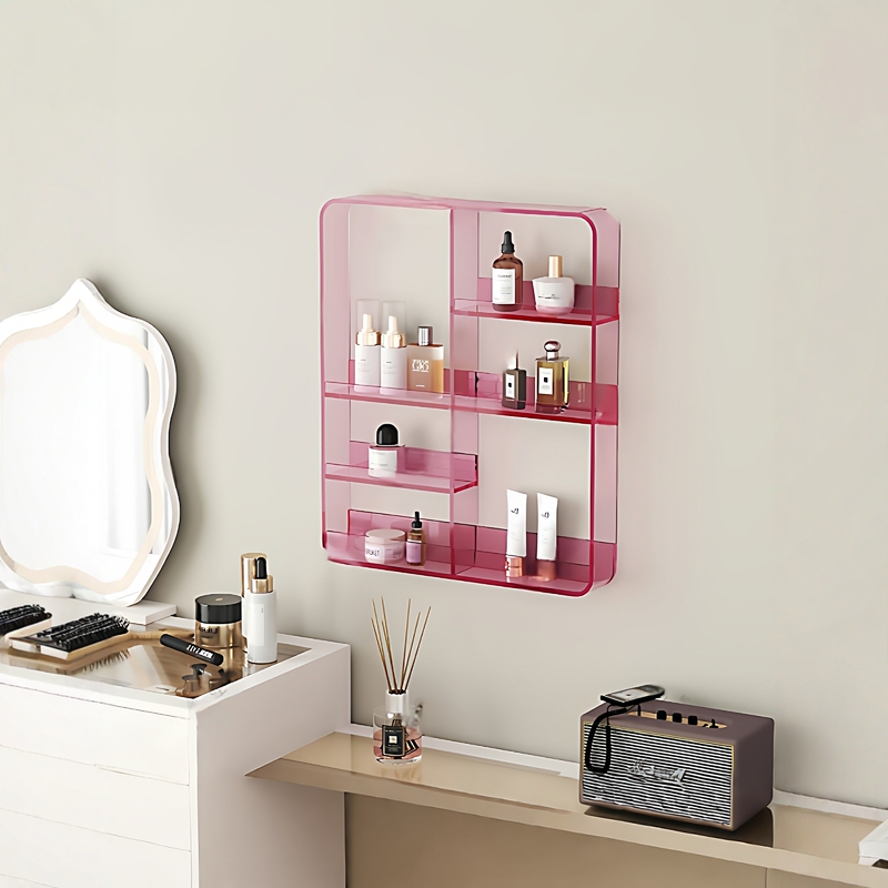 No-Drill Bathroom Wall Corner Shelf Acrylic Bathroom Vanity Cosmetics Wall-Mounted Storage Cabinet No-Drill Bathroom Wall Corner Shelf Acrylic Bathroom Vanity Cosmetics Wall-Mounted Storage Cabinet