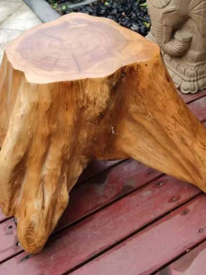 Natural root carving tree root stool flower stand base solid wood round pier log stump wood pile wood tree pier coffee table