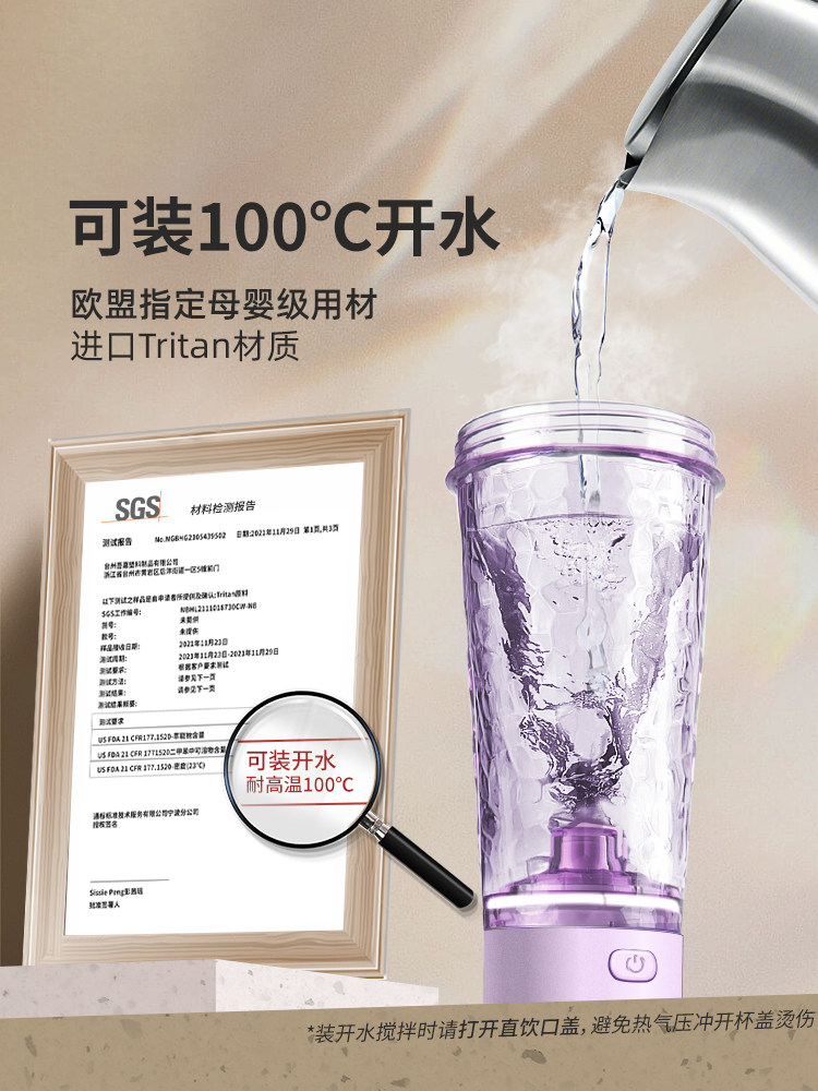 Automatic Blender Cup for Meal Replacement Shakes, 2025 New Model, Electric Soy Milk Cup, Lazy Person's Water Cup, High Aesthetic Appeal for Women