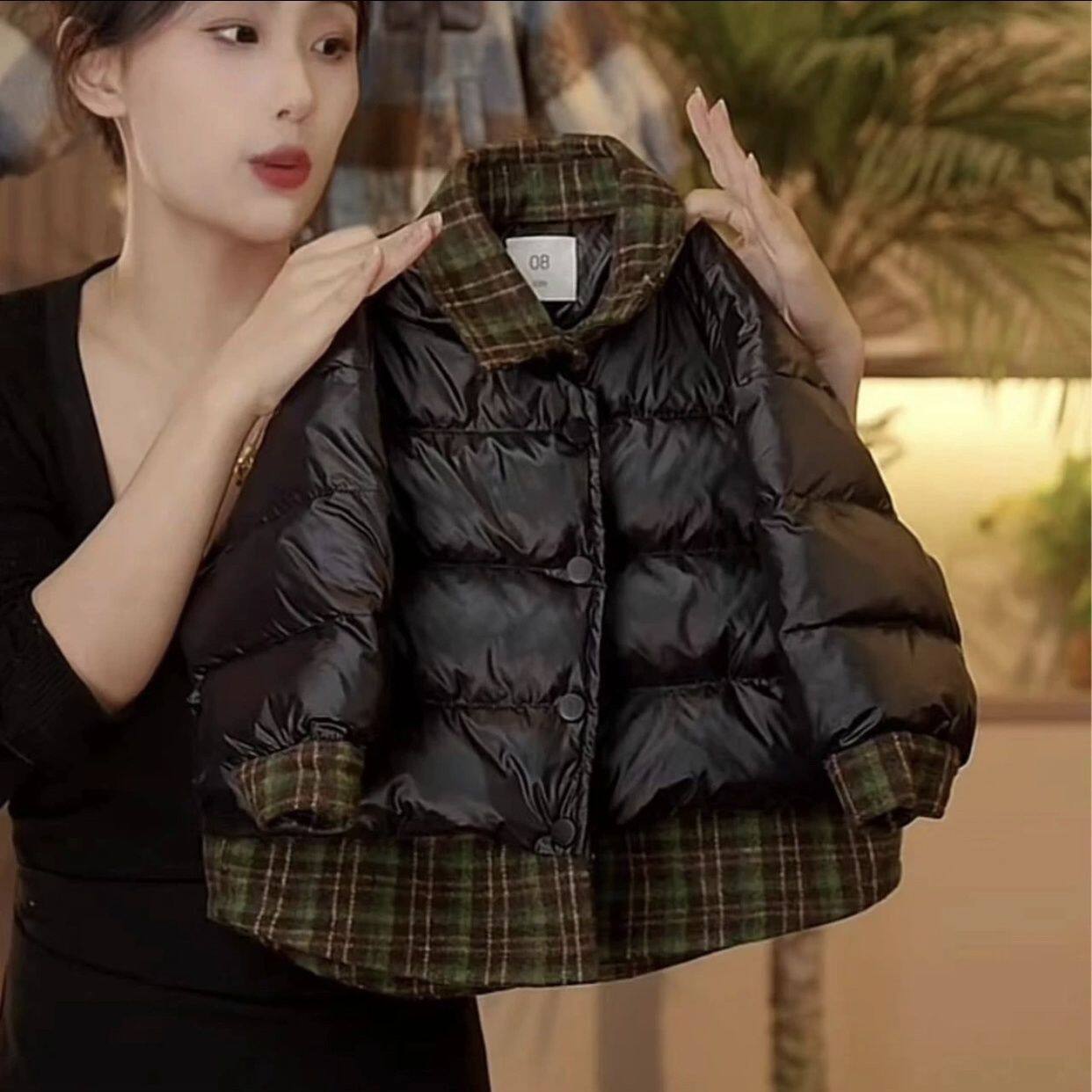 Children winter cotton uniforms 2023 new fashion boys fake two shirt style girls thickened warm down cotton clothes-Taobao