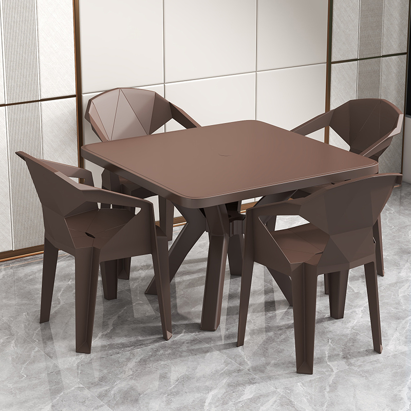 Thickened and Sturdy Outdoor Plastic Table and Chair Set, Night Market Food Stall Chair, Waterproof and Sun-Resistant Beach Barbecue Beer Table