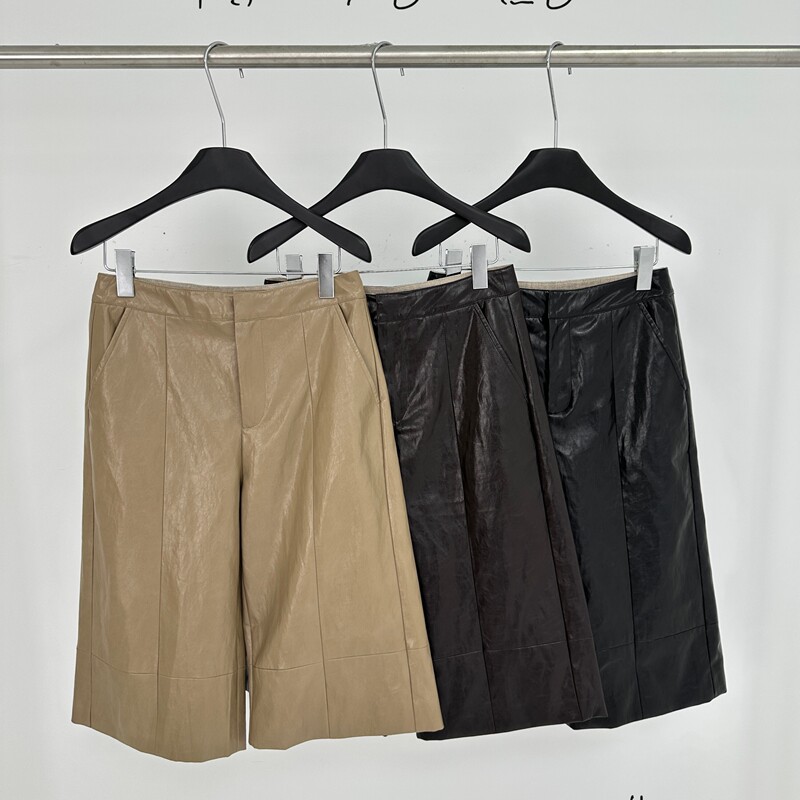Oni - New Early Autumn Collection: Elegant and Simple Eight-Point Protein Leather Pants, Casual Pants Oz1268P7644 Oni - New Early Autumn Collection: Elegant and Simple Eight-Point Protein Leather Pants, Casual Pants Oz1268P7644