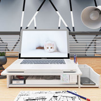 Office cooling desktop storage laptop elevated shelf keyboard simple girly place