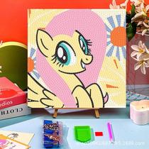 Hands-on decompression girl puzzle DIY diamond childrens diamond stickers living room masonry painting paste bright girl photo frame