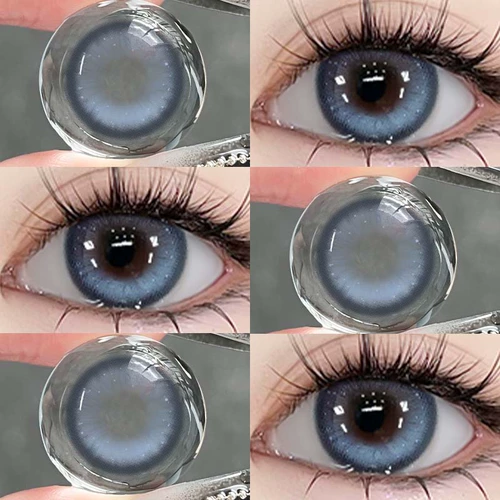 OVOLOOK Синие контактные линзы в течение полугода, малый диаметр смешанной гонки Новые контактные линзы Lock-ender Office Office H