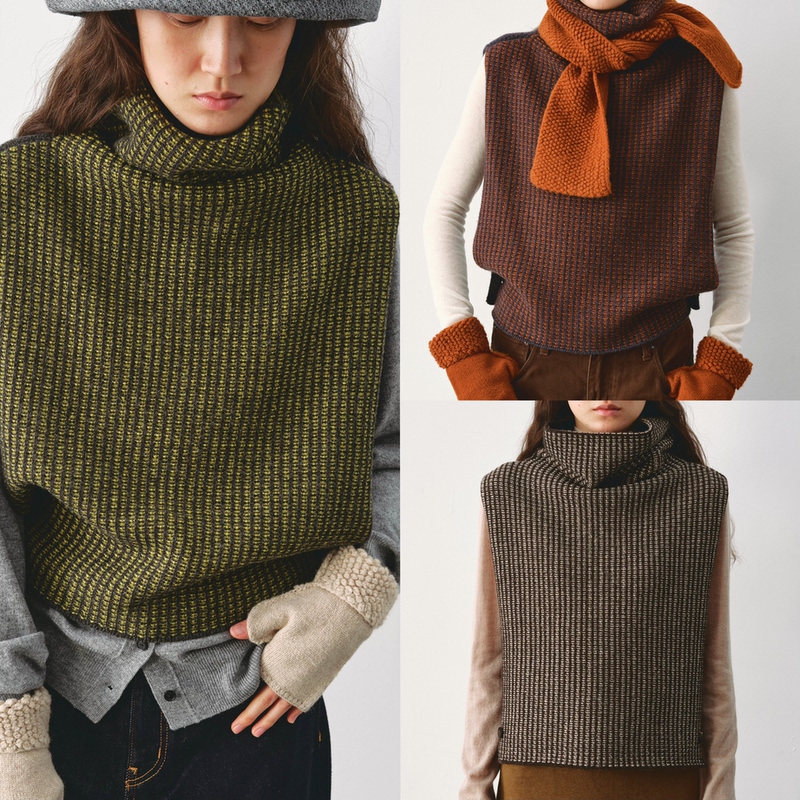 Ameesso Yak Wool Double-Sided Turtleneck Vest Sleeveless Knitted High-Neck Layered Versatile Slimming Vest Ameesso Yak Wool Double-Sided Turtleneck Vest Sleeveless Knitted High-Neck Layered Versatile Slimming Vest