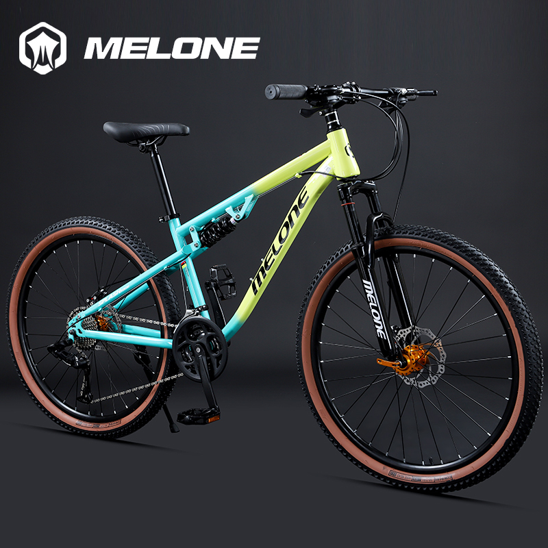Mellon Soft-Tail Mountain Bike Dual Suspension Bicycle for Youth Off-Road Downhill Speed Change Adult Lightweight Commuting Bike
