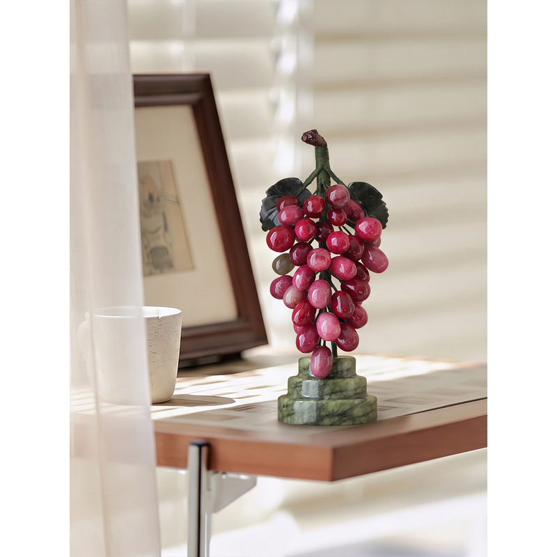 Seesova New Chinese Style Jade Grape Living Room Bonsai Ornament Desktop Entrance Niche Artistic Decoration Seesova New Chinese Style Jade Grape Living Room Bonsai Ornament Desktop Entrance Niche Artistic Decoration