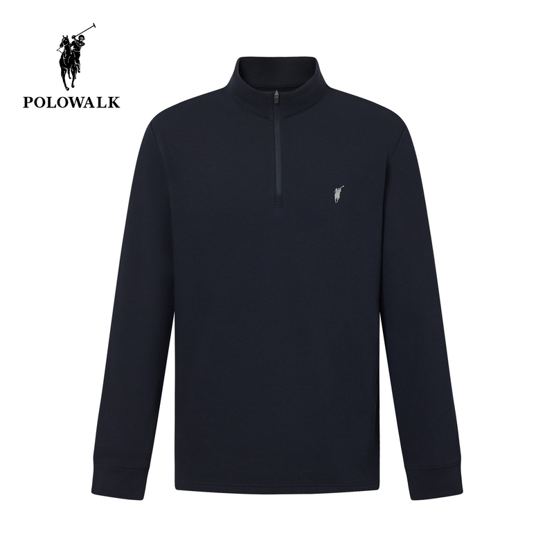 Polowalk Men's Long-Sleeved T-Shirt 2026 Autum New Product Thin Velvet Comfortable Half-Zip Pullover Versatile Top Polowalk Men's Long-Sleeved T-Shirt 2026 Autum New Product Thin Velvet Comfortable Half-Zip Pullover Versatile Top