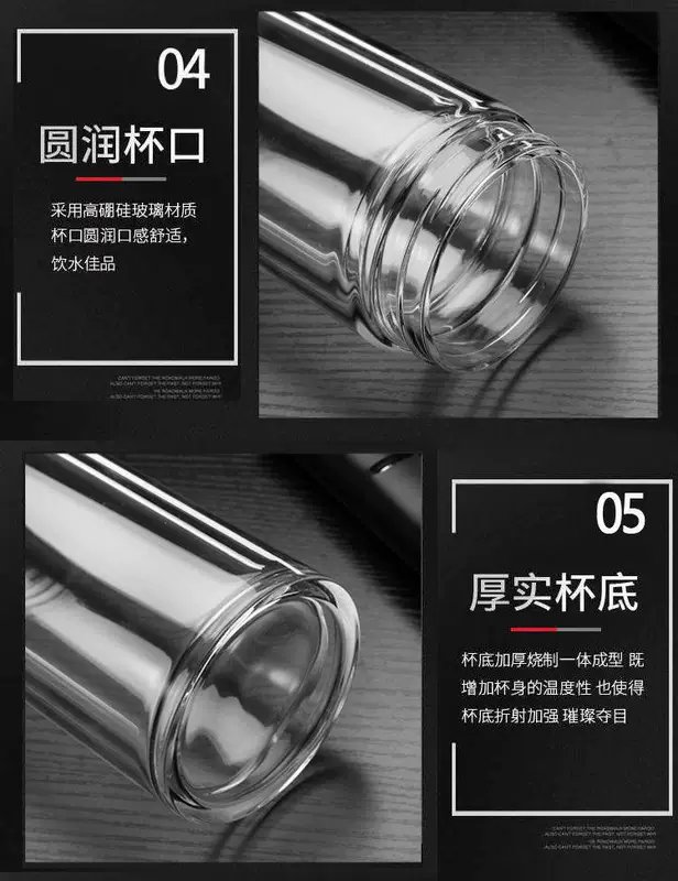 Kính cường lực lớn chịu nhiệt 2 lớp trà nam nhà trà di động ngoài trời xe du lịch nước bình lock and lock 1l bình nhựa đựng nước