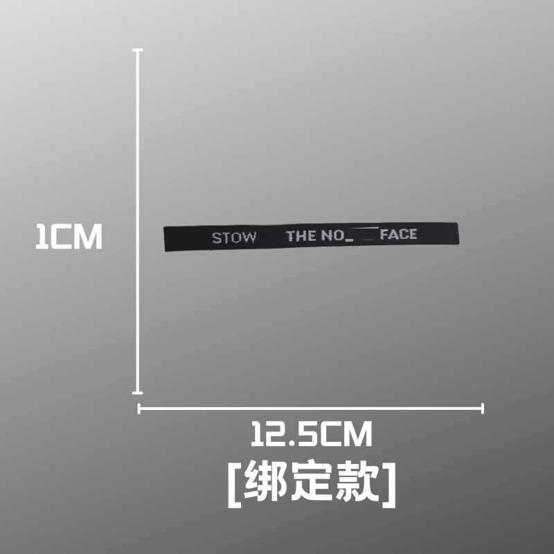 Trendy Brand High-Density North Face Single-Sided Logo Fashion Clothing Trademark Accessory Zipper Woven Label