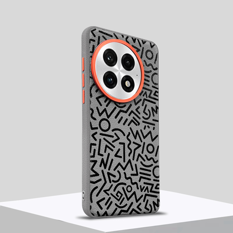 Fanyou Suitable for Oneplus 13 Phone Case Geometric Graffiti 1+13 Metal Lens Ring 1+13 Plain Leather Protective Case Oneplus13 Camera Large Hole High-End Creative Niche Trendy Style for Men and Women Fanyou Suitable for Oneplus 13 Phone Case Geometric Graffiti 1+13 Metal Lens Ring 1+13 Plain Leather Protective Case Oneplus13 Camera Large Hole High-End Creative Niche Trendy Style for Men and Women
