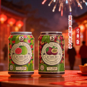 溪存苏打水真果汁口味气泡水碳酸汽水尝鲜装330ml*2罐装
