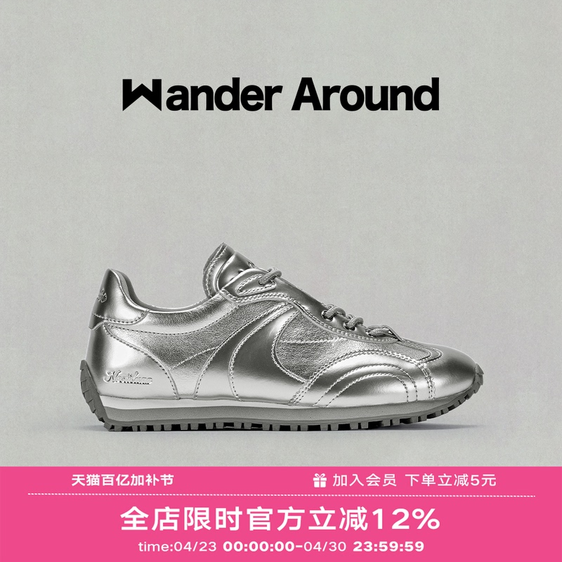 Wander Around Spring and Autumn Style Luna Series Silver Thick-Soled Casual Shoes for Women