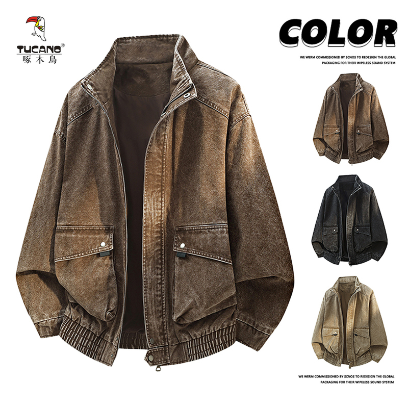 Woodpecker 2026 Spring and Autumn New Detroit High-End Vintage Washed Workwear Jacket Men's American Style Denim Jacket Men Woodpecker 2026 Spring and Autumn New Detroit High-End Vintage Washed Workwear Jacket Men's American Style Denim Jacket Men
