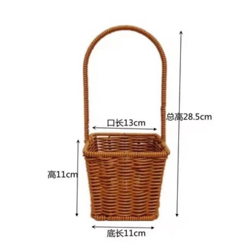 Imitation vine choreography with hand basket floral multi-meat green plant Artisanal Flower Basket Iron Art Styling field Living room Decorative Pendulum-Taobao