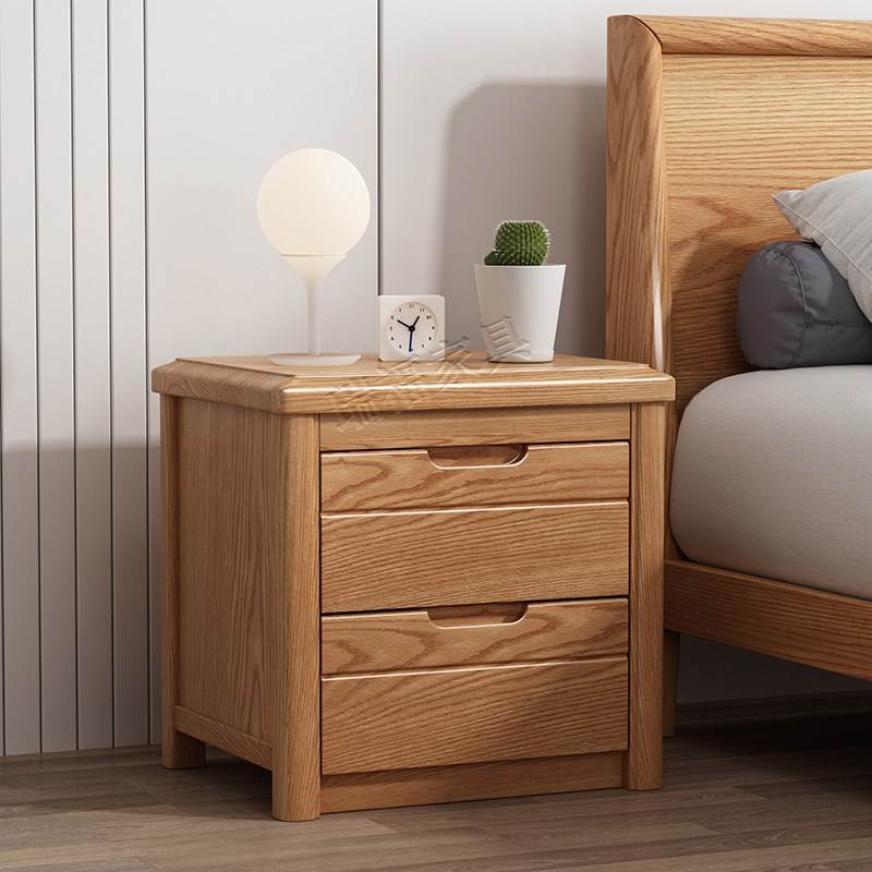 Full Solid Wood Bed Head Cabinet Small Bedroom Home Locker Modern Brief Chinese White Wax Wood Bedside Containing Whole-Taobao