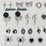 Aurora Y2K Black Fan Series [Сердце палинг девушка] Любовь подвеска для лука сделай свой материал из бисера ручной работы ручной работы