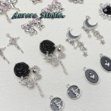 Aurora Y2K Black Fan Series [Сердце палинг девушка] Любовь подвеска для лука сделай свой материал из бисера ручной работы ручной работы