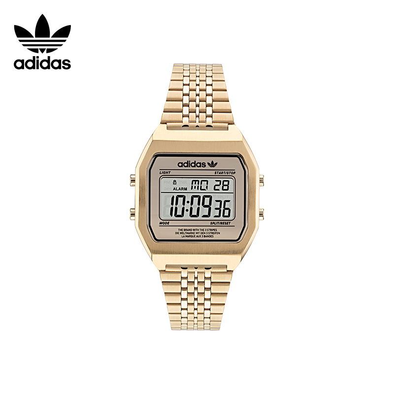 Adidas Originals Adidas Trefoil Official Stainless Steel Retro Square Digital Watch for Students
