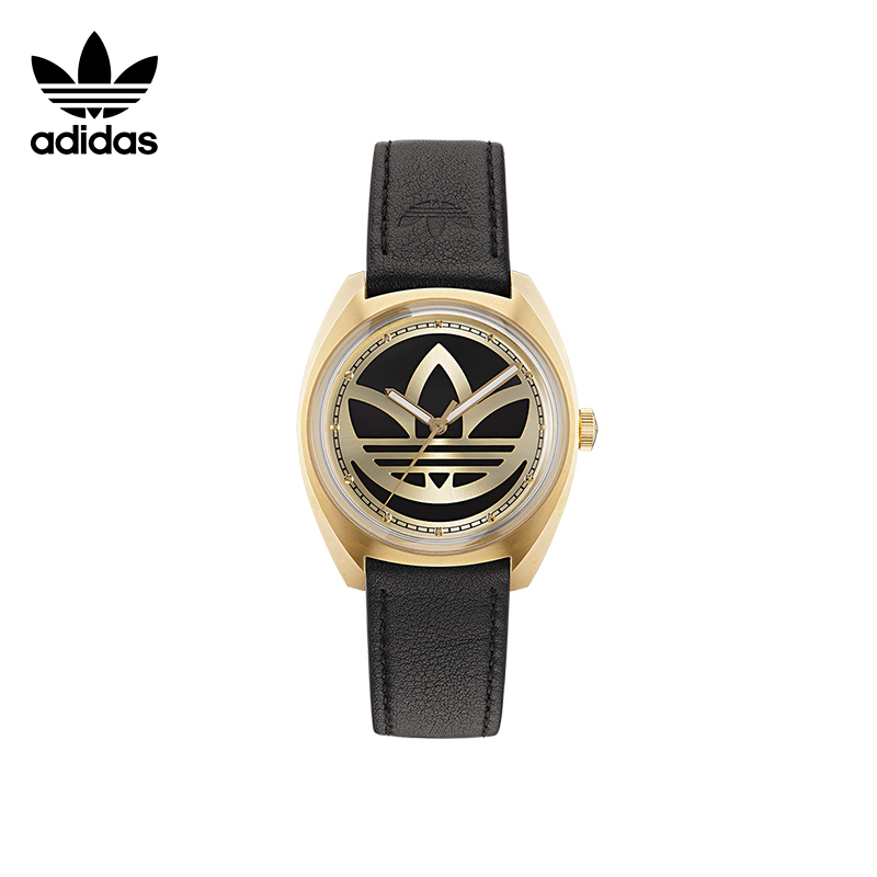 Adidas Originals Adidas Trefoil Official Black and Gold Dial Quartz Fashion Watch for Men