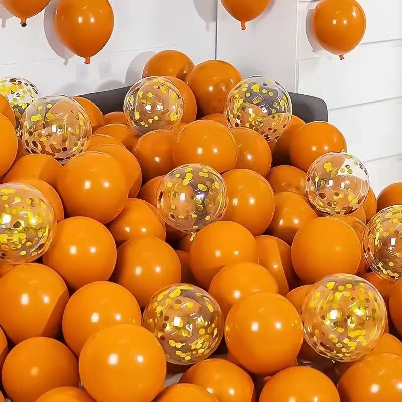 Internet Celebrity Love Horse Orange Balloon Double-Layer Thickeneded Opening Layout Decoration Wedding Ktv Scene Birthday Avocado Green