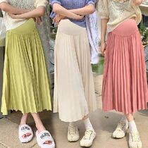 Summer Fashion Pleated Maternity Skirts Elastic Waist Belly
