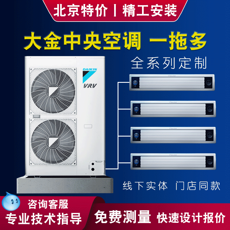 Beijing Daikin Household Central Air Conditioning One-To-Three, One-To-Four, One-To-Five, One-To-Six Vrvp+/B+ Multi-Split Ducted Units