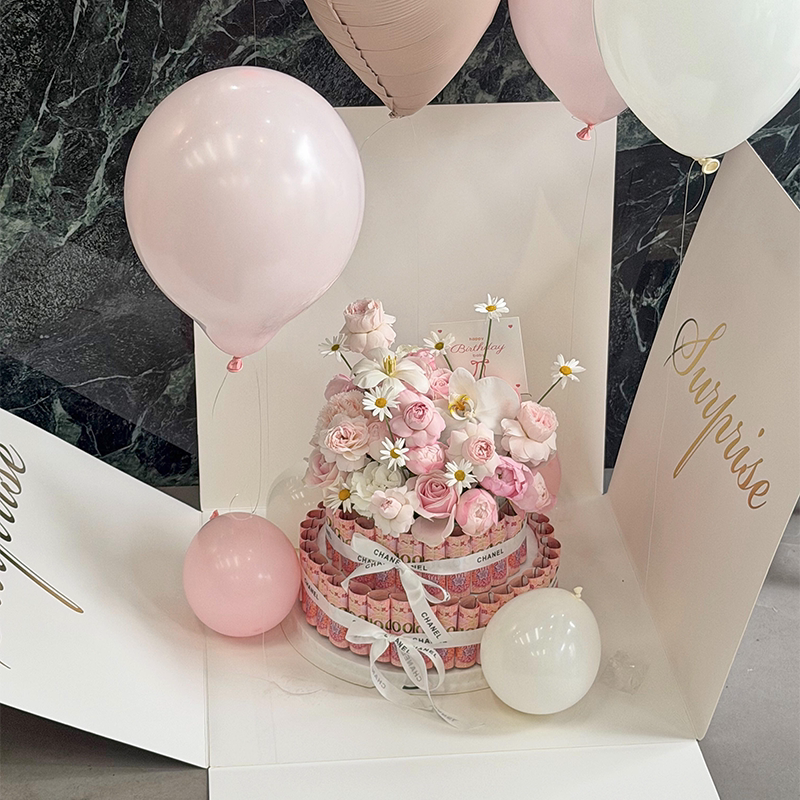 Fatty Beef Roll Rich Man's Cake Surprise Box DIY Material Kit Mother's Day Artificial Flower Mixed Flower Birthday Gift Fatty Beef Roll Rich Man's Cake Surprise Box DIY Material Kit Mother's Day Artificial Flower Mixed Flower Birthday Gift