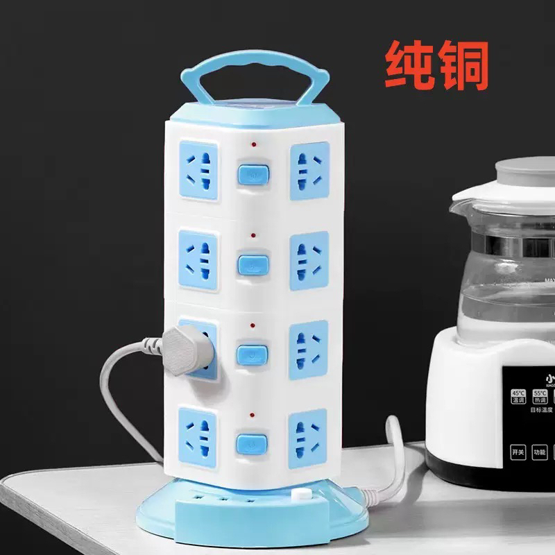 Pure Copper Vertical Socket Multi-Function with USB Socket Home Office Copper Wire Safety Lightning Protection Porous Tower Type Row Plug Pure Copper Vertical Socket Multi-Function with USB Socket Home Office Copper Wire Safety Lightning Protection Porous Tower Type Row Plug