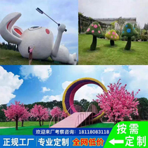 Green sculpture crafts simulation green sculpture animal cartoon character animal shape outdoor large green sculpture park greening