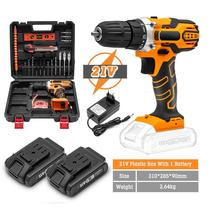 Customized cordless drill rechargeable hand drill small drill multi-function electric screwdriver 12V one battery one charge plastic box (low configuration)