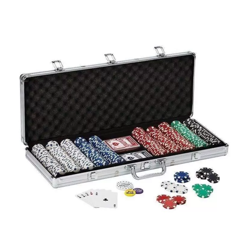 Покерный набор Texas Hold Em с алюминиевым кейсом, 500 фишек, стек Dice