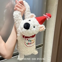 West Highland paper bag hanging tissue box for home living room high-end plush cute doll decorative ornaments