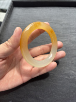 57 circle top quality Yunnan Baoshan Longling old material yellow dragon jade bracelet with yellow dragon jade national inspection certificate