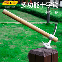 Stainless steel cross pick small foreign pick outdoor pure steel farm tools digging tree roots sheep pick hoe small pick ax portable ice pick small