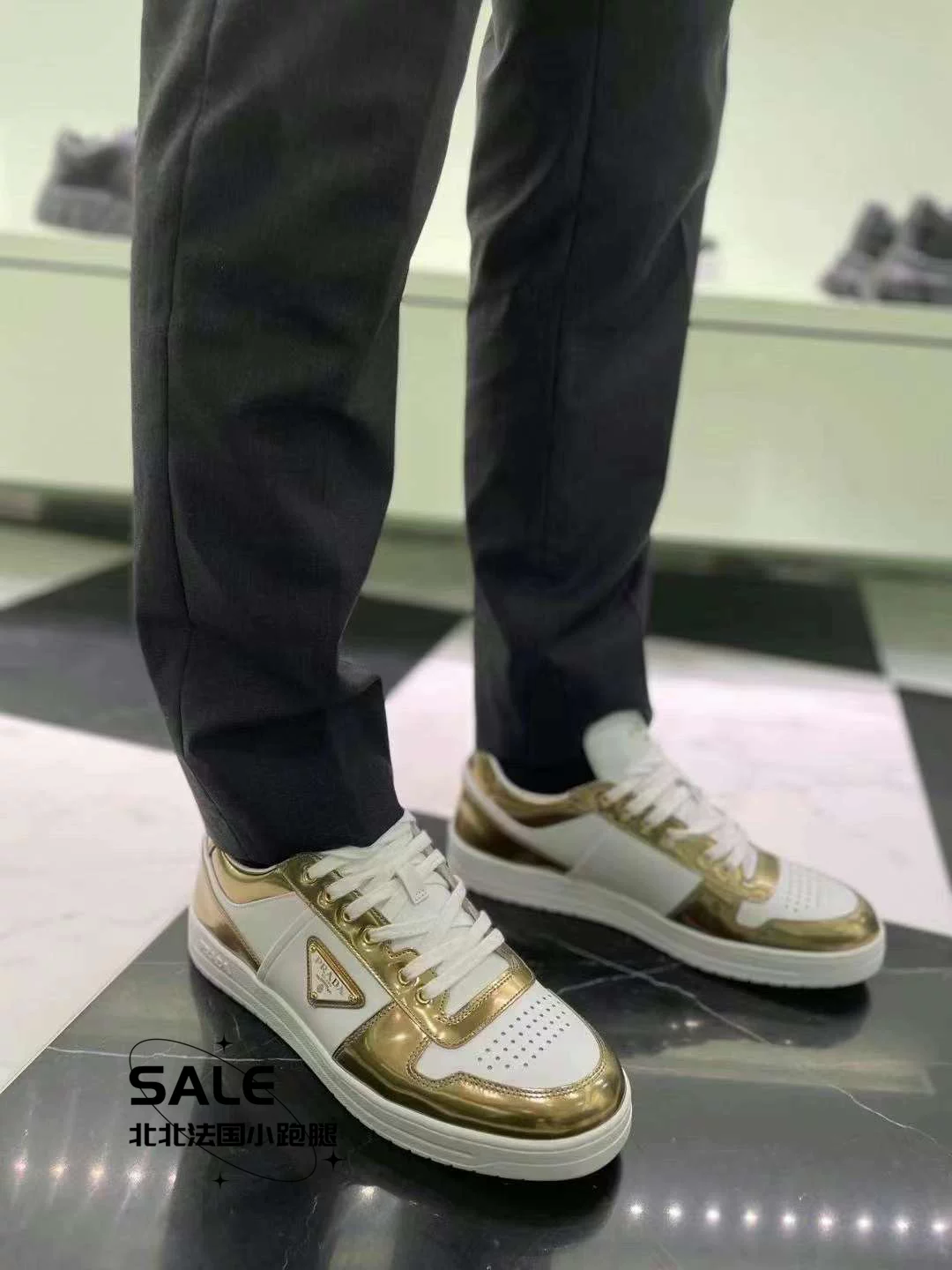 Французский агент по закупкам PRADA/Prada DOWNTOWN кожаные кеды, шнурованные, повседневные кеды