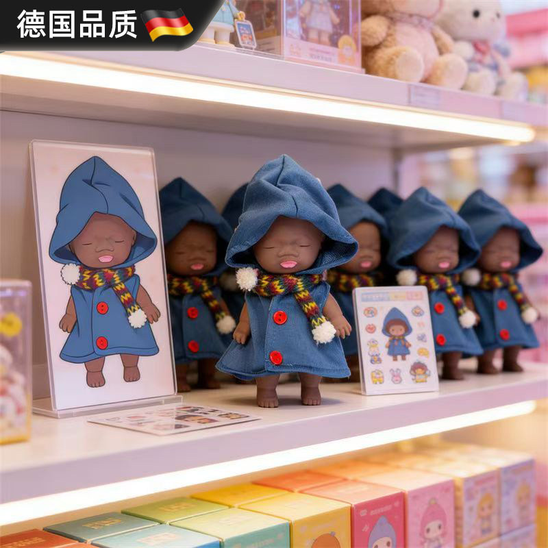 德国14cm娜塔莎黑娃解压玩具整蛊上班族缓解焦虑带衣服暗黑魔法师