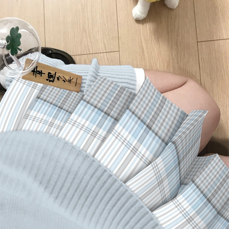 (Blue Mist Sea) Chuntao Sequel Jk Style Skirt Original Authentic Blue Japanese Sweet Pleated Skirt Short Sleeve Uniform Set (Blue Mist Sea) Chuntao Sequel Jk Style Skirt Original Authentic Blue Japanese Sweet Pleated Skirt Short Sleeve Uniform Set