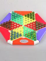 Glass beads jumping checkers plastic old-fashioned large student chess ball beads girl marbles hexagonal glass beads with cover
