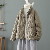 Bosden jointly branded 2023 winter new lightweight down jacket womens short style loose slimming small white